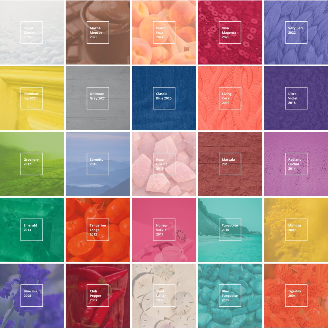 Pantone Colors of the Year 2004-2026