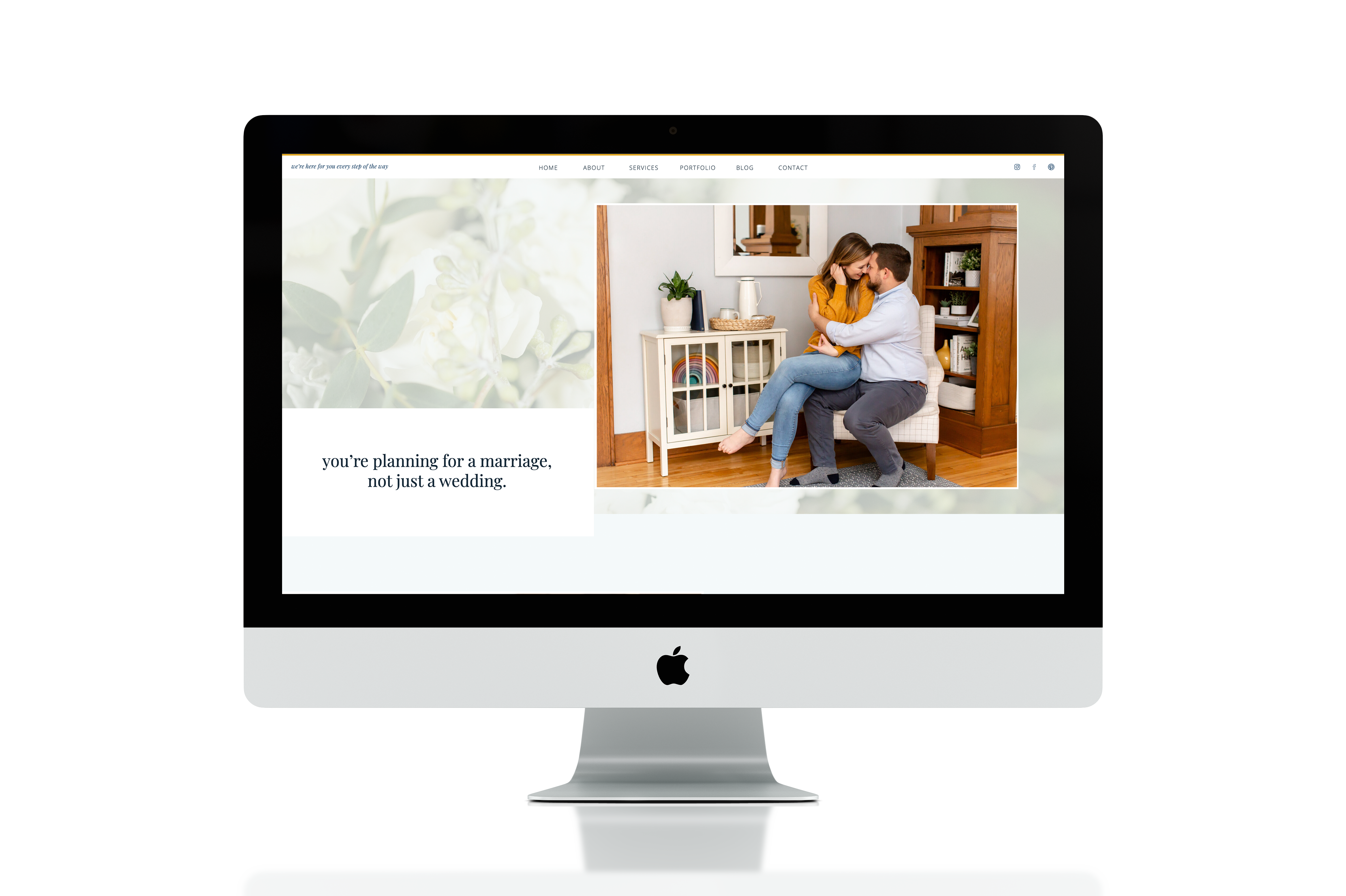 iMac showing Abby and Brandon's homepage